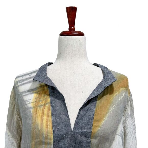 Palma Leone Top Size Small Women's Abstract Painted Breezy‎ Tunic Art to Wear - Picture 6 of 11